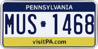 PA license plate MUS1468