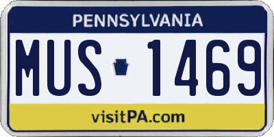 PA license plate MUS1469