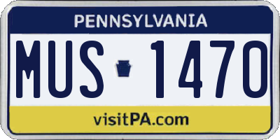 PA license plate MUS1470