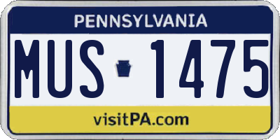 PA license plate MUS1475