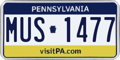 PA license plate MUS1477
