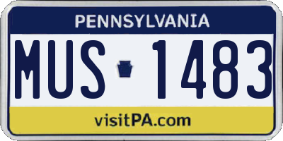 PA license plate MUS1483