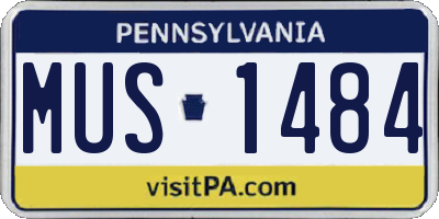 PA license plate MUS1484