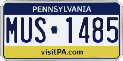 PA license plate MUS1485