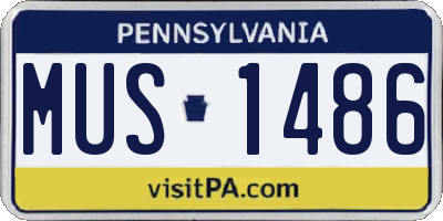 PA license plate MUS1486