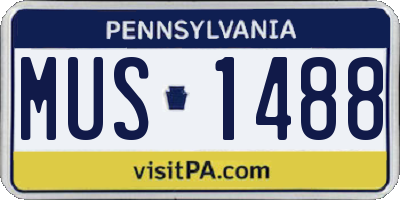 PA license plate MUS1488