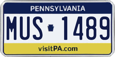 PA license plate MUS1489