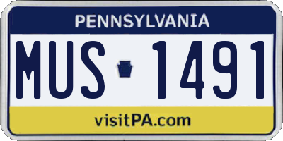 PA license plate MUS1491