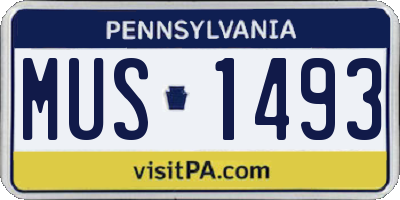 PA license plate MUS1493