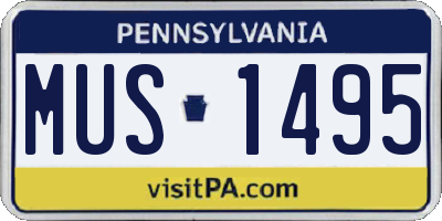 PA license plate MUS1495