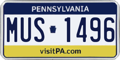 PA license plate MUS1496