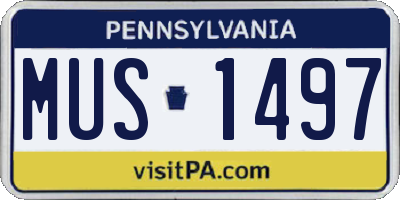 PA license plate MUS1497