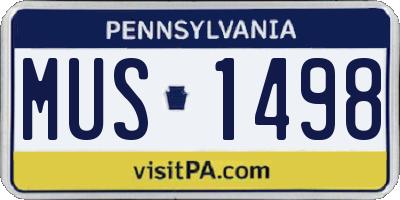 PA license plate MUS1498