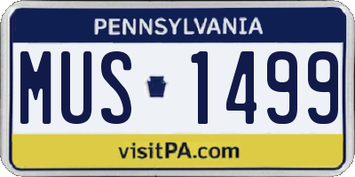PA license plate MUS1499