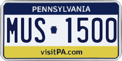 PA license plate MUS1500