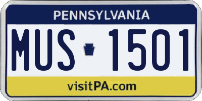 PA license plate MUS1501