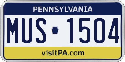 PA license plate MUS1504