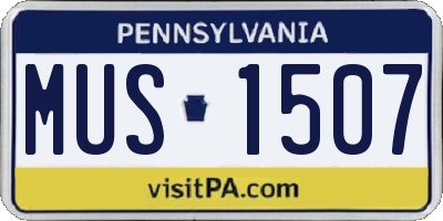 PA license plate MUS1507