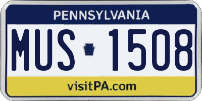 PA license plate MUS1508