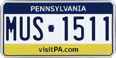 PA license plate MUS1511