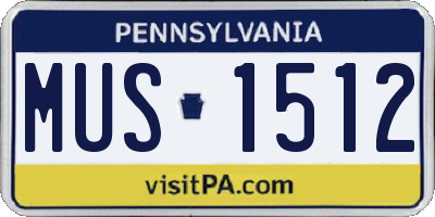 PA license plate MUS1512