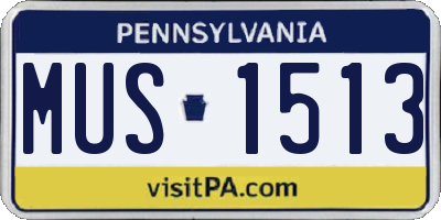 PA license plate MUS1513