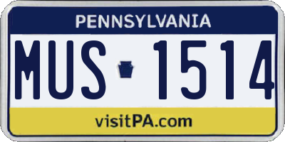 PA license plate MUS1514