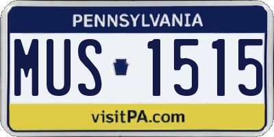 PA license plate MUS1515