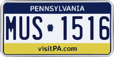 PA license plate MUS1516