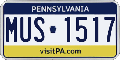 PA license plate MUS1517