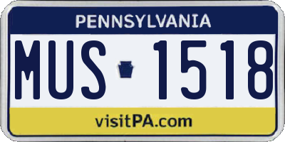 PA license plate MUS1518