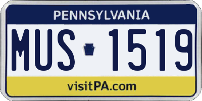 PA license plate MUS1519