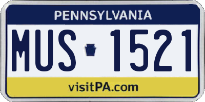 PA license plate MUS1521
