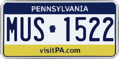 PA license plate MUS1522