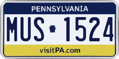 PA license plate MUS1524