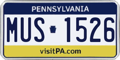 PA license plate MUS1526