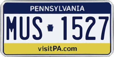 PA license plate MUS1527
