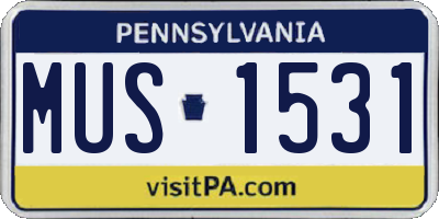 PA license plate MUS1531