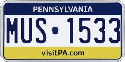PA license plate MUS1533