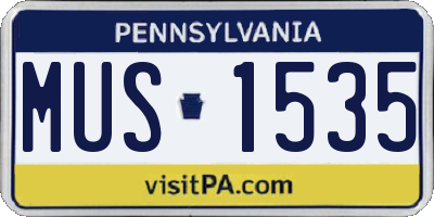 PA license plate MUS1535