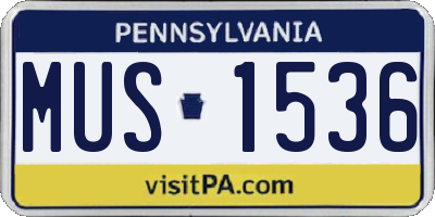 PA license plate MUS1536
