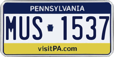 PA license plate MUS1537