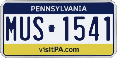 PA license plate MUS1541