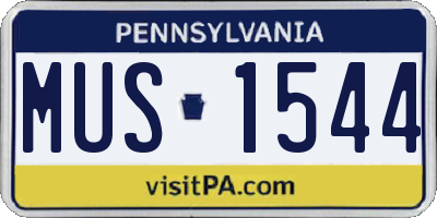 PA license plate MUS1544