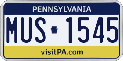 PA license plate MUS1545