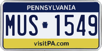 PA license plate MUS1549
