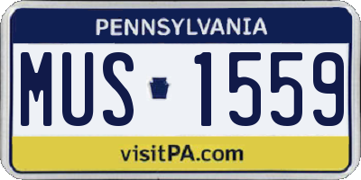 PA license plate MUS1559