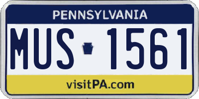 PA license plate MUS1561