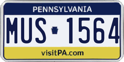 PA license plate MUS1564