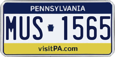 PA license plate MUS1565